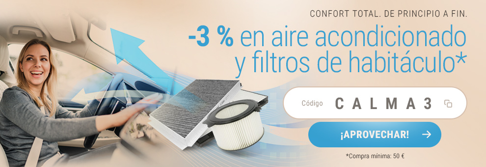 -3 % en aire acondicionado y filtros de habitáculo
