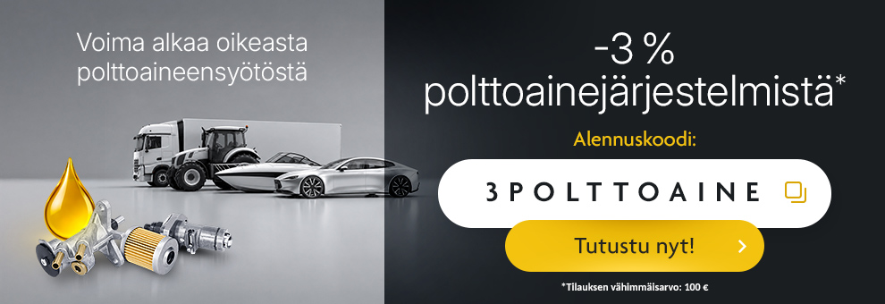 3 % polttoainejärjestelmistä