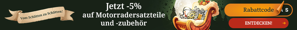 5% Rabatt auf Motorradersatzteile und -zubehoer