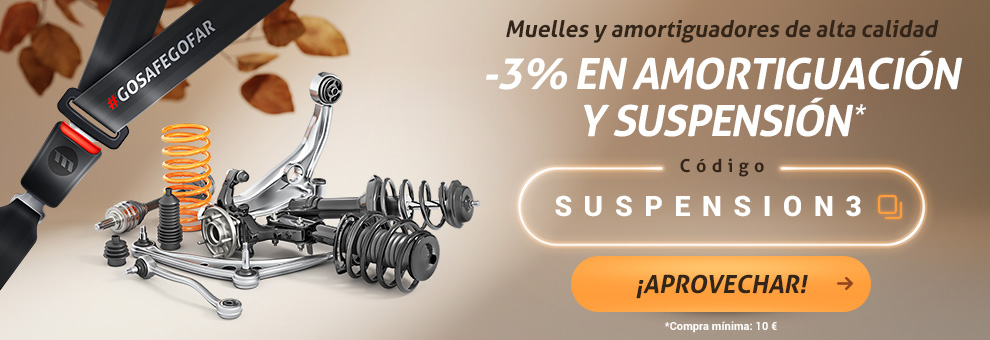 Descuento en piezas de amortiguación y suspensión