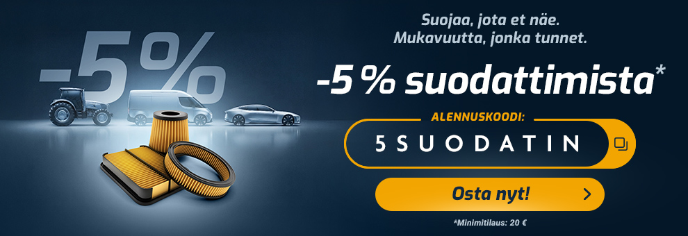 -5 % suodattimista