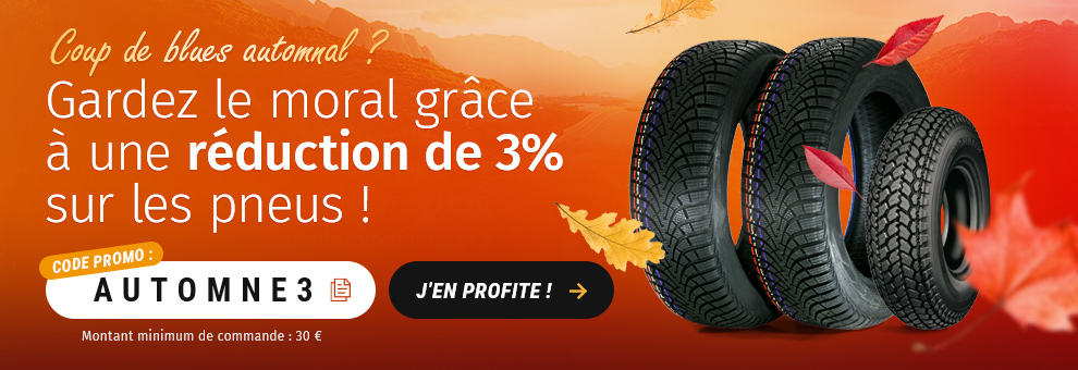 3% de réduction sur les pneus