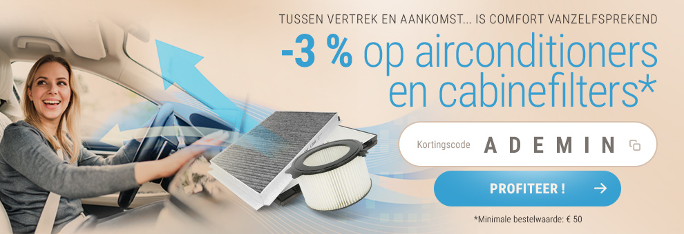 -3% op cabinefilter/airco